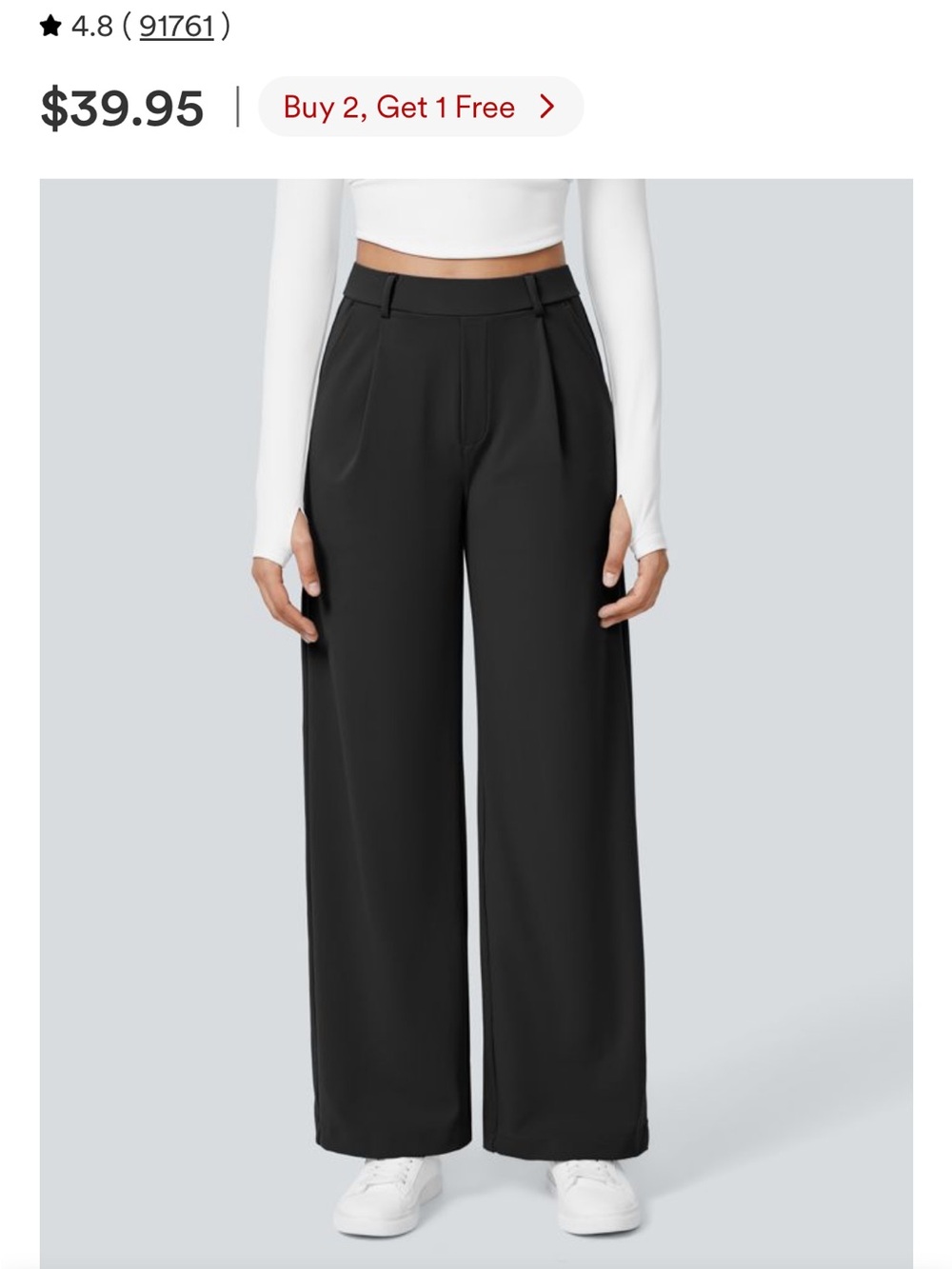 Halara Size Large Tall DayStretch High Waisted Pocket Straight Leg Work Pants